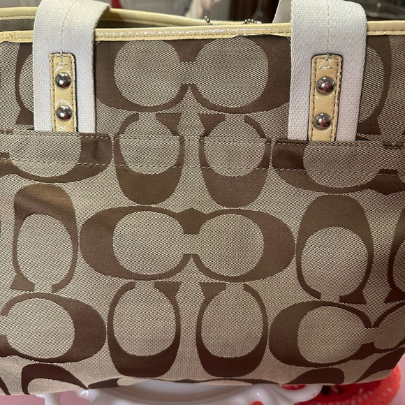 New! Coach Brown Canvas Diaper Bag - Picture 8 of 13